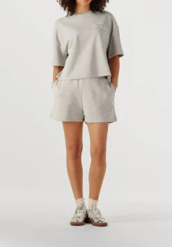 ALIX THE LABEL lichtgrijze korte broek ladies knitted sweat short lichtgrijs New