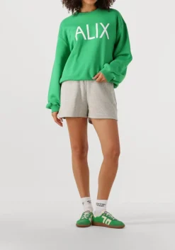 ALIX THE LABEL lichtgrijze korte broek ladies knitted sweat short lichtgrijs New