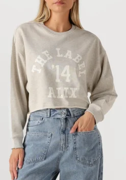 ALIX THE LABEL lichtgrijze trui ladies knitted soft sweater lichtgrijs New