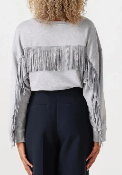 CO'COUTURE lichtgrijze trui studcc fringe sweat lichtgrijs Hot