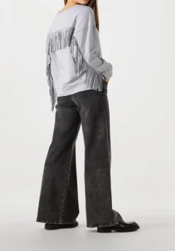 CO'COUTURE lichtgrijze trui studcc fringe sweat lichtgrijs Hot