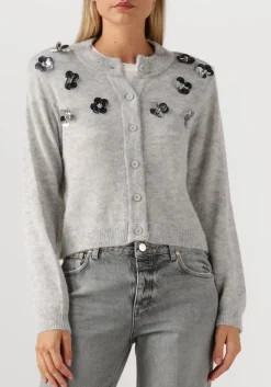 DANTE6 lichtgrijze vest fawn sequin cardigan lichtgrijs