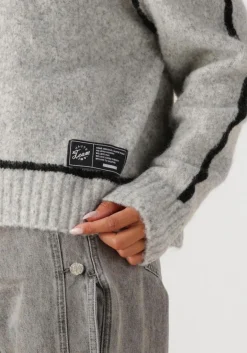HAUTE L'AMITIÉ lichtgrijze haute l'amitié trui toby hem line knit lichtgrijs Clearance
