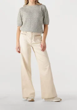 MOS MOSH lichtgrijze t-shirt mmkarin marisol ss linen knit lichtgrijs