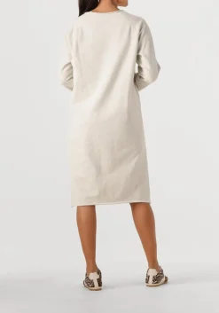 PENN & INK lichtgrijze midi jurk dress print lichtgrijs Clearance