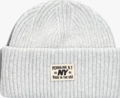 PENN & INK lichtgrijze muts beanie w25b354 lichtgrijs Discount