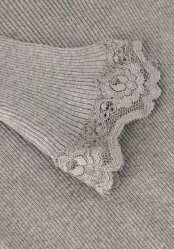 ROSEMUNDE lichtgrijze top babette silk t-shirt lace lichtgrijs Sale