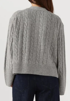 SECOND FEMALE lichtgrijze vest alphine knit cardigan lichtgrijs Best