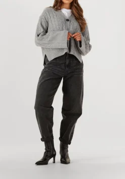 SECOND FEMALE lichtgrijze vest alphine knit cardigan lichtgrijs Best