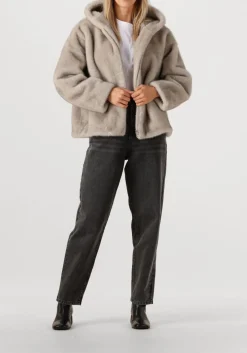 STUDIO AR lichtgrijze faux fur jas ruby lichtgrijs Online