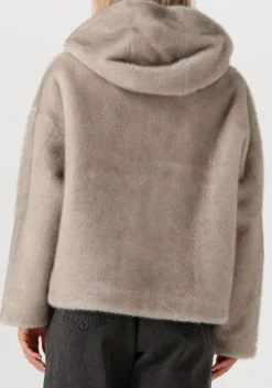 STUDIO AR lichtgrijze faux fur jas ruby lichtgrijs Online