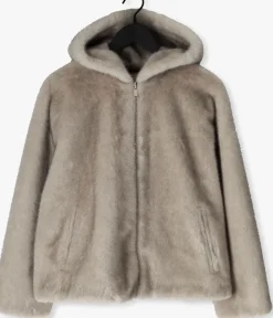 STUDIO AR lichtgrijze faux fur jas ruby lichtgrijs Online