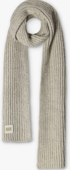 UGG lichtgrijze muts chunky rib beanie knit pom set lichtgrijs Sale
