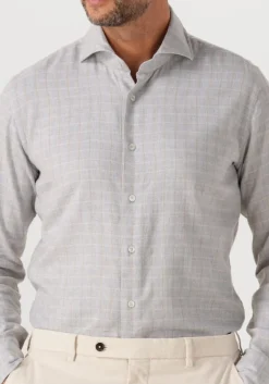 XACUS lichtgrijze casual overhemd 91338 721ml lichtgrijs Hot