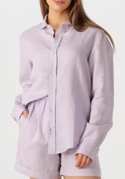 RESORT FINEST blouses shirt 100% linen lila New