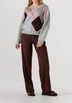 CO'COUTURE trui maja check v neck multi Hot