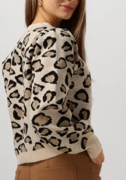 SUMMUM vest knitted cardigan leopard jacquard knit multi