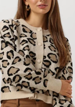 SUMMUM vest knitted cardigan leopard jacquard knit multi