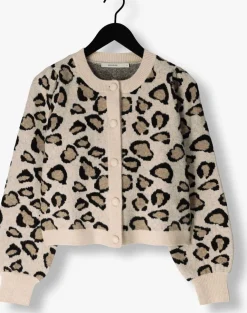 SUMMUM vest knitted cardigan leopard jacquard knit multi