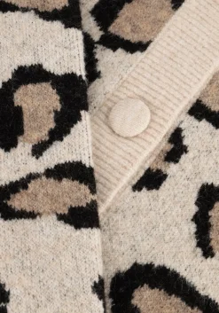 SUMMUM vest knitted cardigan leopard jacquard knit multi