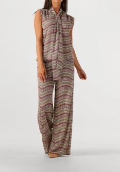 SUMMUM wijde broek wide leg pant colour sparkly wave multi Discount
