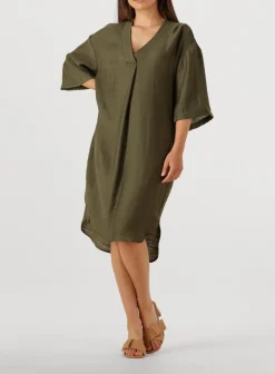 CO'COUTURE midi jurk caryncc pleat tunic dress olijf Clearance