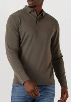 GENTI trui polo ls olijf