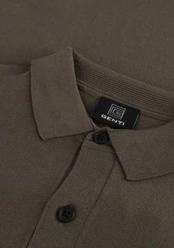 GENTI trui polo ls olijf