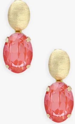 LOTT. GIOIELLI oorbellen oval strass pendant m oranje Hot