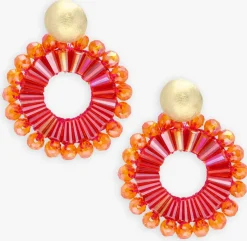 LOTT. GIOIELLI sieraad si open circle double beads s oranje