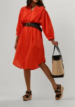 SUMMUM midi jurk dress cotton voile oranje Discount
