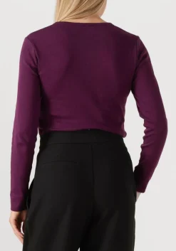 CO'COUTURE e top granny embroidery tee paars Outlet