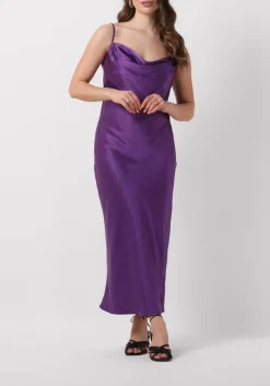 NOTRE-V e maxi jurk satin strap dress paars Hot