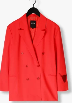 ALIX THE LABEL rode blazer ladies woven oversized blazer rood Clearance