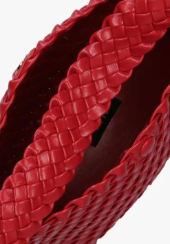 ALIX THE LABEL rode handtas ladies woven lacquar braided bag rood Clearance