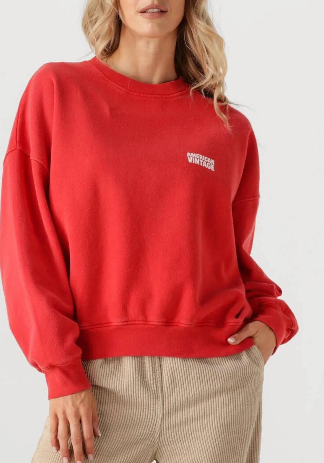 AMERICAN VINTAGE rode trui plizzy rood Clearance