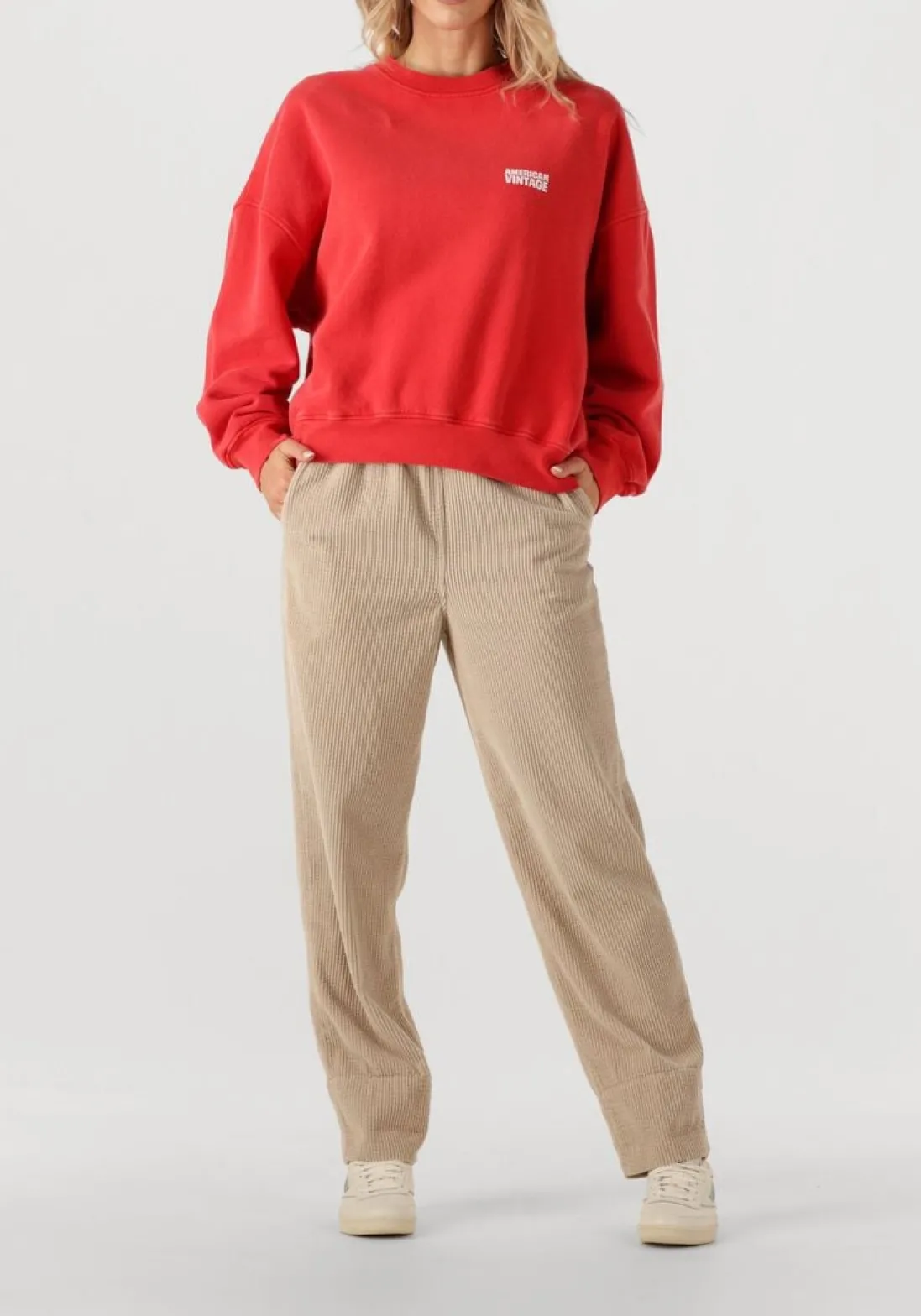 AMERICAN VINTAGE rode trui plizzy rood Clearance