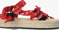 ARIZONA LOVE rode platte sandalen trekky raffia rood Clearance