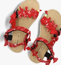 ARIZONA LOVE rode platte sandalen trekky raffia rood Clearance
