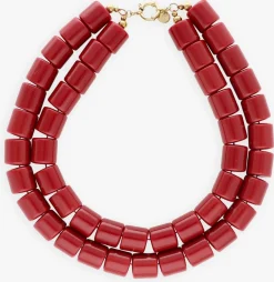 BONNIE STUDIOS rode kettingen double phil necklace rood
