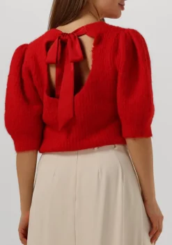 CO'COUTURE rode trui coralie bow rib knit rood Discount