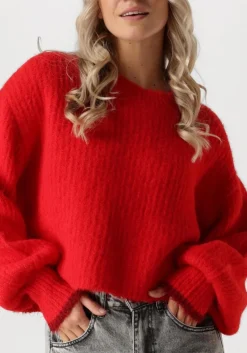 CO'COUTURE rode truien/vesten coralee crop knit rood Clearance