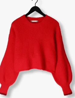 CO'COUTURE rode truien/vesten coralee crop knit rood Clearance
