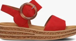 GABOR rode platte sandalen 550.2 rood Outlet