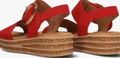 GABOR rode platte sandalen 550.2 rood Outlet