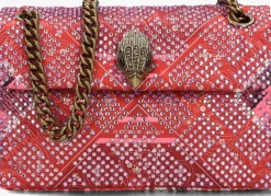 KURT GEIGER LONDON rode schoudertas fabric mini kensington rood