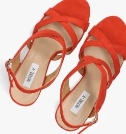 NOTRE-V rode sandalen met hak 22552 rood Clearance