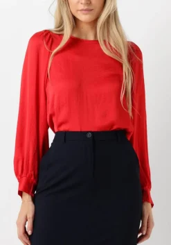 SUMMUM rode top top long sleeves silky touch rood