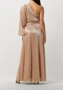 ACCESS maxi jurk shimmery one-shoulder animal print roze New