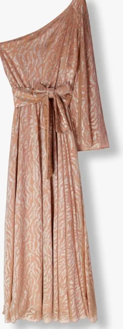 ACCESS maxi jurk shimmery one-shoulder animal print roze New